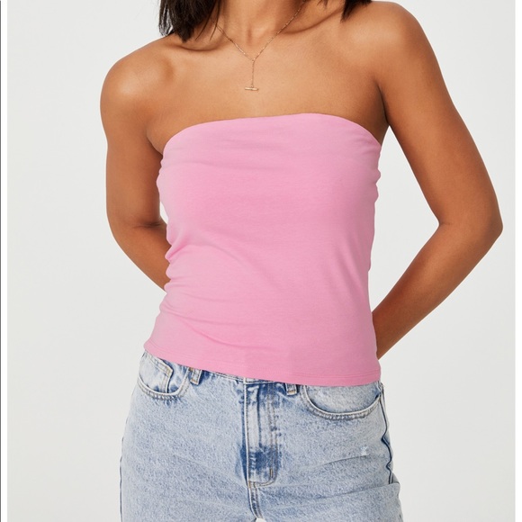 New Lena Long line tube top cotton on size S sherbet pink - Picture 1 of 5
